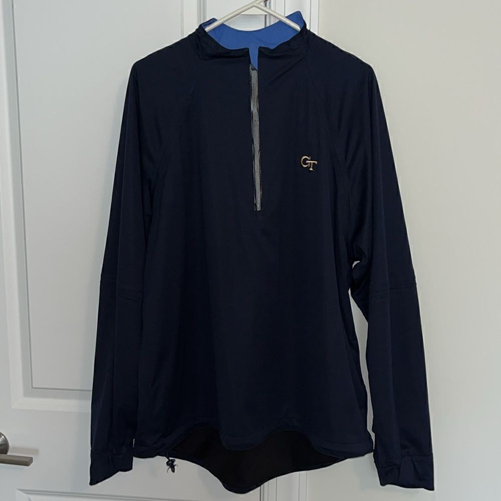 Navy Blue Bobby Jones GT Georgia Tech Yellowjackets Golf Team pullover Jacket XL